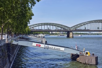 Rhine river, pedestrian and railway bridge Hohenzollern bridge, steel arches, general architecture,