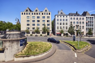 Heumarkt underground car park, row of houses, residential and commercial buildings, general