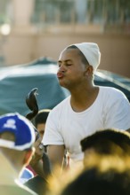 Snake charmers on Place Djemma el-Fna, Juklerplatz, UNESCO World Heritage Site, Marrakech, Morocco