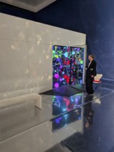 Immersive art installation Infinity Room, colorful polka dots, dots, spheres, Japanese artist Yayoi