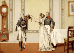 Napoleonic Wars, Queen Louise imparts Lieutenant Hellwig the Order pour le Merite, Memel, 1807,