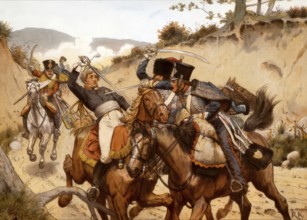 The death of Prince Louis Ferdinand of Prussia Battle of Saalfeld, 10.10.1806, historical painting