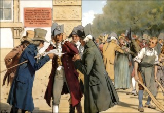 Contemplating the defeat at Jena and Auerstaedt in Berlin, Napoleonic Wars, 1806, historical
