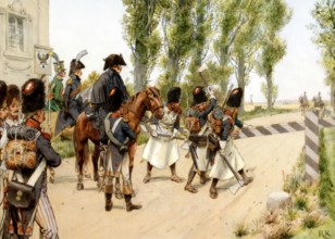 The French troops of Napoleon I commanded by General Kellermann exceed Sickershausen the Prussian