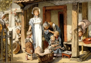 Queen Louise as a benefactress for poor people, Louise of Mecklenburg-Strelitz, 1776 - 1810, queen