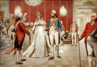 Royal wedding with Frederick William III, in the Palace of Berlin, December 24, 1793, Berlin,