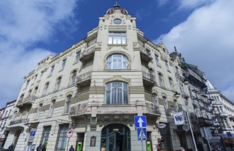 Large corner house in art nouveau style built around 1900, Lemberg, Ukraine