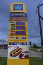 Price column of a gas station, Poland