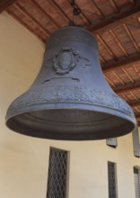 Bell, prop from the film Reverend Don Camillo, Brescello, Emilia-Romagna, Italy