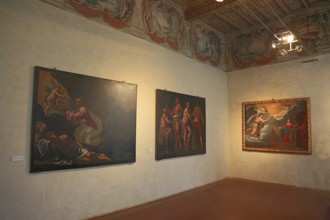 Museum, painting exhibition at La Rocca Castle in the town of Novellara, Emilia-Romagna, Italy