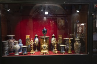 Istanbul, Turkey. June 23rd 2025. An impressive window display of antiques in the Grand Bazaar, one