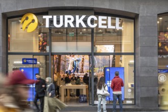 Istanbul, Turkey. December 2nd 2025. Brand sign and logo of a store front of Turkcell, a Turkish