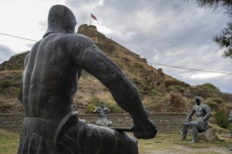 Gori, Georgia. September 9th 2025. Sculptures of Memorial of Georgian Warrior Heroes at the Foot of