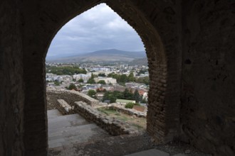 Gori, Georgia. September 9th 2025. View of Gori city from the entrance of Gori Fortress, a medieval