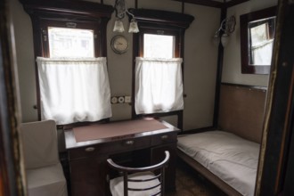 Gori, Georgia. September 10th 2025. A writing desk inside Joseph Stalin's personal railway
