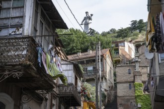 Tbilisi, Georgia. July 15th 2025. The Mother of Georgia statue seen from the narrow side streets