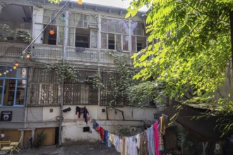 Tbilisi, Georgia. July 29th 2025. The courtyard of a traditional Georgian house in Tbilisi old