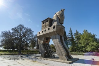 Canakkale, Turkey. 19th February 2022 Modern wooden replica of the Trojan Horse was created in 1975