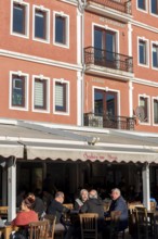 Canakkale, Turkey. February 18th 2022 A popular cafe restaurant on the harbour of Canakkale old