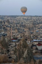 Goreme, Cappadocia, Turkey. November 10th 2017 Hot air balloons over the landscape of Cappadocia,