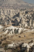 Cappadocia, Turkey. November 8th 2017 Horse riders in the Gorkundere Valley near the Anatolian town