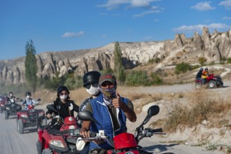 Cappadocia, Turkey. 17th September 2018 Motorcycle ATV riders having fun in the Cappadocia