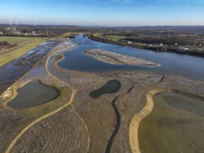 Haltern-Marl, North Rhine-Westphalia, Germany - Lippe, flood protection in the