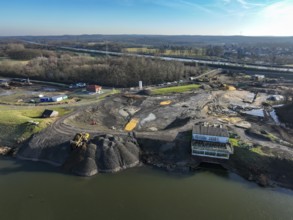 Haltern-Marl, North Rhine-Westphalia, Germany - Lippe, flood protection in the