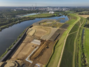 Haltern-Marl, North Rhine-Westphalia, Germany - Lippe, flood protection in the