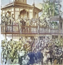 Shooting festival, a traditional festival or a mass with target shooting, here the distribution of