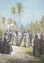 The reconciliation of Jacob and Esau, biblical scene, Esau and Jacob reconcile/The Reconciliation