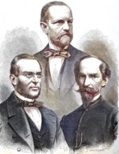 Franz Xaver Fragner, Knight Franz Ritter von Hopfen, 1825 - 1901, Carl Giskra, Karl Giska, 1820 -