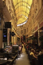 Romania, capital Bucharest, Bucuresti, restaurants and cafes in Passage Macca-Villacrosse, Pasajul