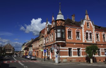 Romania, houses in the historic old town of Sighisoara, German Sighisoara, town in Mures district