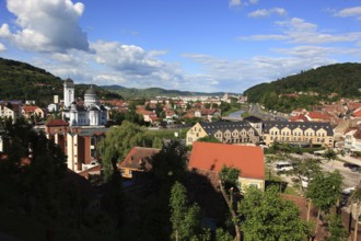 Romania, view of the town of Sighisoara from Castle Hill, German Sighisoara, town in Mures district