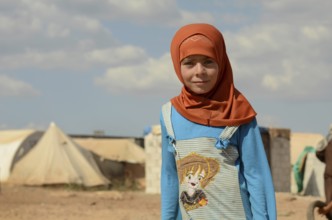 Atmeh Refugee Camp, Idlib, Syria. June 17th 2013. Internally displaced child Syrian refugees in the