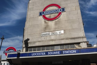 London, United Kingdom, June 28th 2022 Leicester Square Tube Station on Charring Cross road in