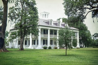 Grand architecture of the Houmas House Plantation, historic landmark in Burnside, Louisiana, USA