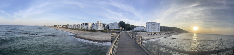 Sunset, pier, Heiligendamm is the oldest seaside resort in Germany and continental Europe, founded