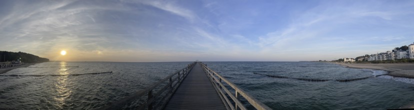 Sunset, pier, Heiligendamm is the oldest seaside resort in Germany and continental Europe, founded