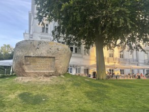 Memorial stone of the founding, Heiligendamm is the oldest seaside resort in Germany and