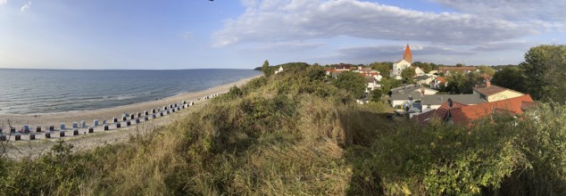 Baltic resort Rerik, beach and town, panorama, Baltic Sea coast, Rostock district,