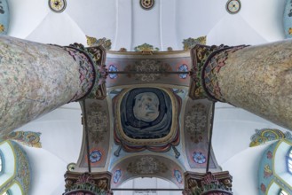 Central Bima of the synagogue in Lancut former Landshut, Poland