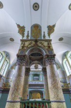 Central Bima of the synagogue in Lancut former Landshut, Poland