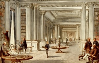 The library of the Reform Club, 19th century, Pall Mall, City of Westminster, London, England,