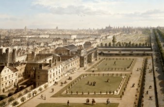 St James's Palace, left, and The Mall, 1715, London, England, United Kingdom