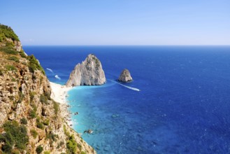 The Mizithres are two spectacular rock formations rising majestically from the azure Ionian Sea off