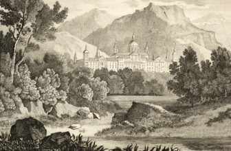 San Lorenzo de El Escorial monastery and palace complex, Madrid, Spain, Sierra de Guadarrama, 16th