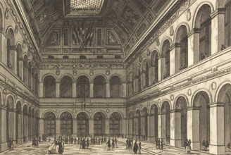 Bourse de Paris, Palais Brongniart, stock exchange of the Paris Stock Exchange, France, bow, flags,