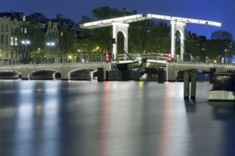 Margere Brug illuminates Amsterdam Holland Netherlands